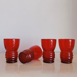 SOLD- S/4 Red Glasses